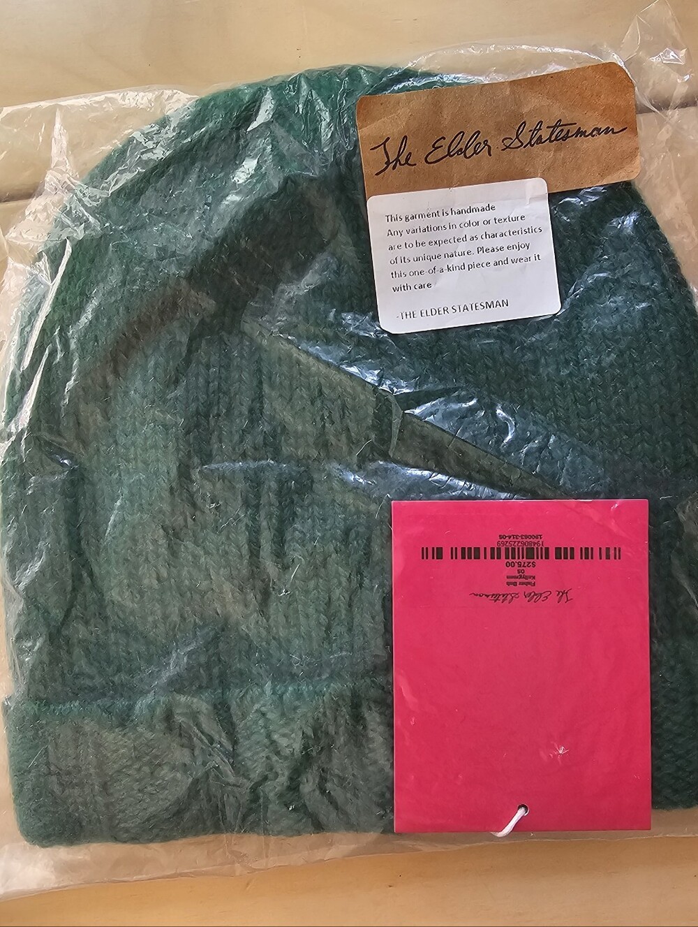 The Elder Statesman Cable Knit Beanie – Forest Green – NWT